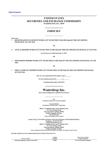 Thumbnail Waterdrop Inc. 20-F Annual Report 2022