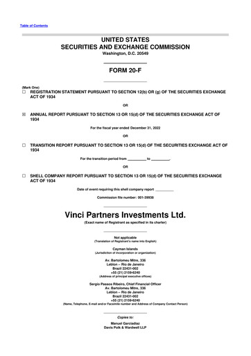 Thumbnail Vinci Compass Investments 20-F Annual Report 2022