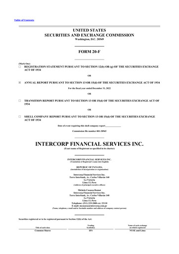 Thumbnail Intercorp Financial Services 20-F Annual Report 2022