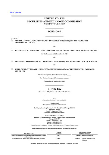 Miniature Bilibili 20-F Rapport annuel 2022