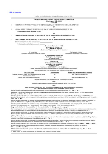 Thumbnail KT Corporation 20-F Annual Report 2022