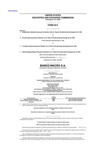 Thumbnail Banco Macro
 20-F Annual Report 2022