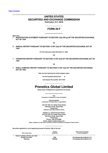 Thumbnail Prenetics 20-F Annual Report 2022