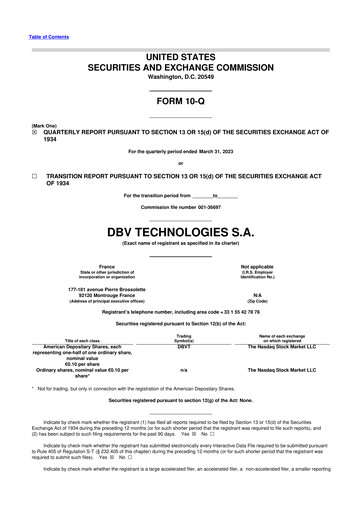 Thumbnail DBV Technologies 10-Q Quarterly Report FY2023 