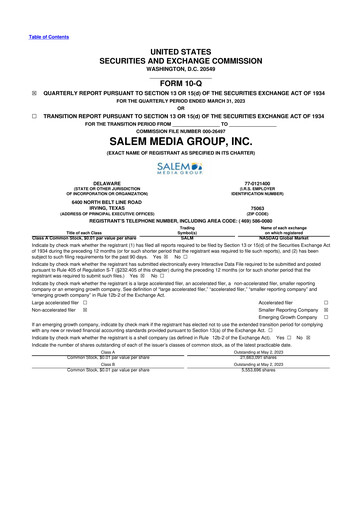 Thumbnail Salem Media Group
 10-Q Quarterly Report FY2023 