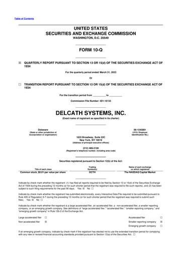 Vorschaubild Delcath Systems 10-Q Quartalsbericht 2023 