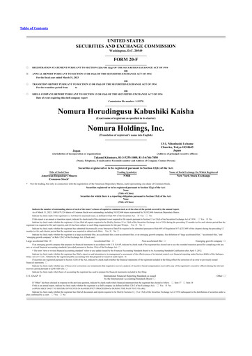 Vorschaubild Nomura Holdings 20-F Jahresbericht 2023