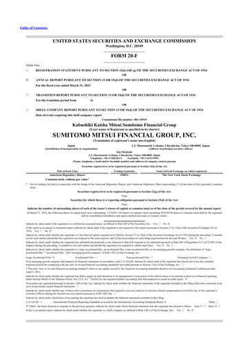 Thumbnail Sumitomo Mitsui Financial Group 20-F Annual Report 2023