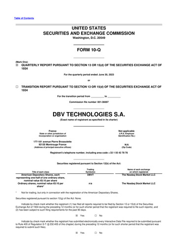 Thumbnail DBV Technologies 10-Q Quarterly Report FY2023 