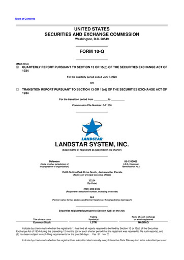Thumbnail Landstar System
 10-Q Quarterly Report FY2023 