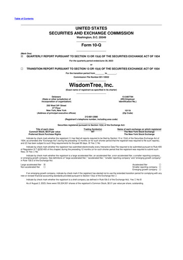 Thumbnail WisdomTree
 10-Q Quarterly Report FY2023 