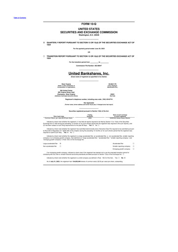 Vorschaubild United Bankshares 10-Q Quartalsbericht 2023 