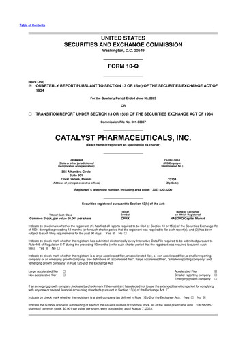 Thumbnail Catalyst Pharmaceuticals 10-Q Quarterly Report FY2023 