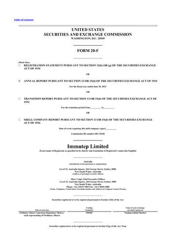 Thumbnail Immutep 20-F Annual Report 2023