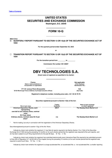 Thumbnail DBV Technologies 10-Q Quarterly Report FY2023 
