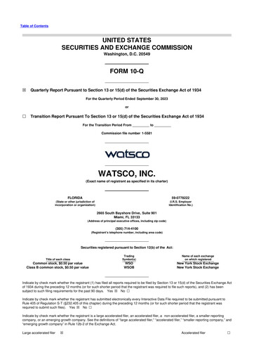 Thumbnail Watsco
 10-Q Quarterly Report FY2023 