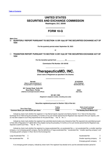 Thumbnail TherapeuticsMD 10-Q Quarterly Report FY2023 
