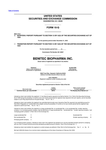 Thumbnail Benitec Biopharma
 10-Q Quarterly Report FY2024 