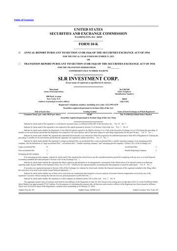 Thumbnail SLR Investment 10-K Annual Report 2023