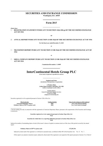 Thumbnail InterContinental Hotels Group
 20-F Annual Report 2023