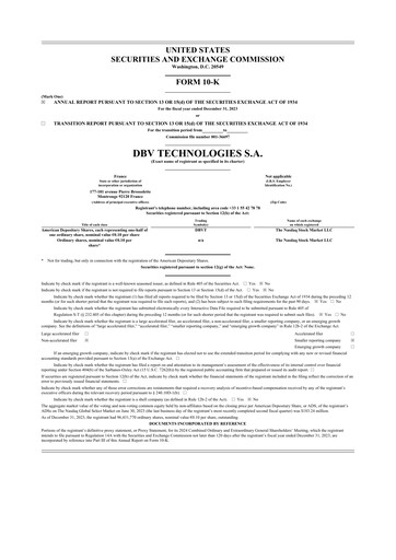 Thumbnail DBV Technologies 10-K Annual Report 2023