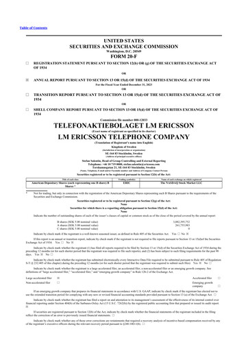 Vorschaubild Ericsson 20-F Jahresbericht 2023