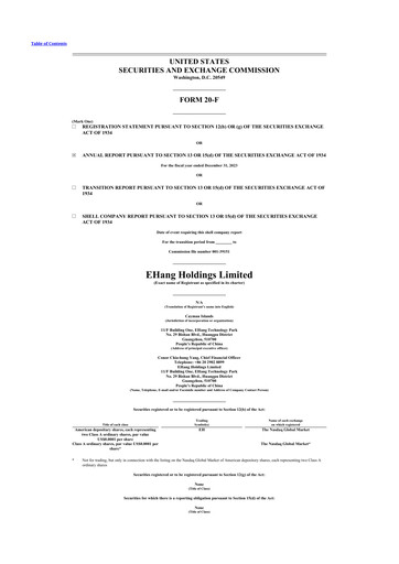 Thumbnail EHang Holdings 20-F Annual Report 2023