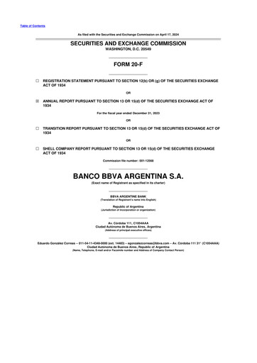 Vorschaubild BBVA Argentina 20-F Jahresbericht 2023