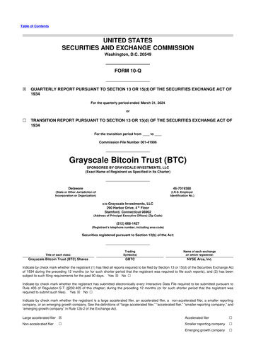 Vorschaubild Grayscale Bitcoin Trust 10-Q Quartalsbericht 2024 
