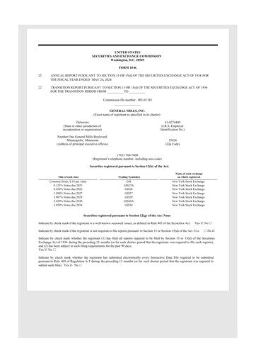 Thumbnail General Mills 10-K Annual Report 2024