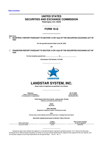 Thumbnail Landstar System
 10-Q Quarterly Report FY2024 