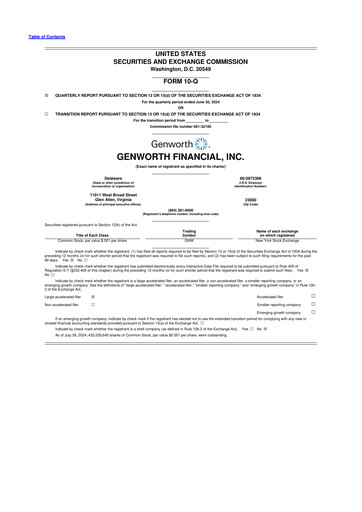 Miniature Genworth Financial
 10-Q Rapport trimestriel 2024 