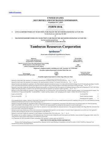 Thumbnail Tamboran Resources 10-K Annual Report 