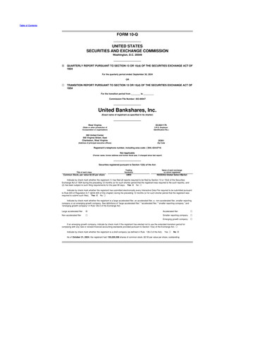 Vorschaubild United Bankshares 10-Q Quartalsbericht 2024 