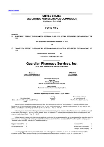Vorschaubild Guardian Pharmacy Services 10-Q Quartalsbericht 2024 