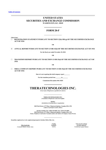 Thumbnail Theratechnologies 20-F Annual Report 2024