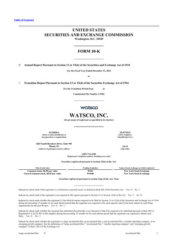 Miniature Watsco
 10-K Rapport annuel 2024