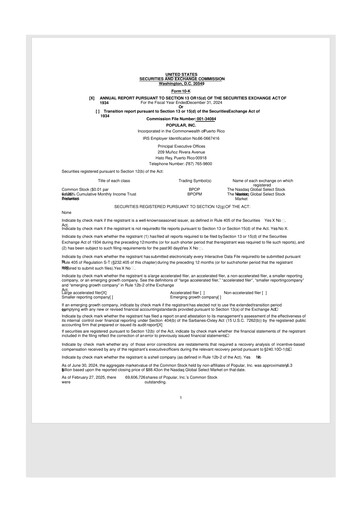 Thumbnail Popular, Inc. (Banco Popular de Puerto Rico) 10-K Annual Report 2024