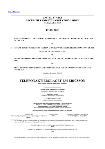 Vorschaubild Ericsson 20-F Jahresbericht 2024