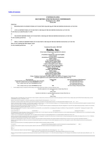 Miniature Baidu 20-F Rapport annuel 2024