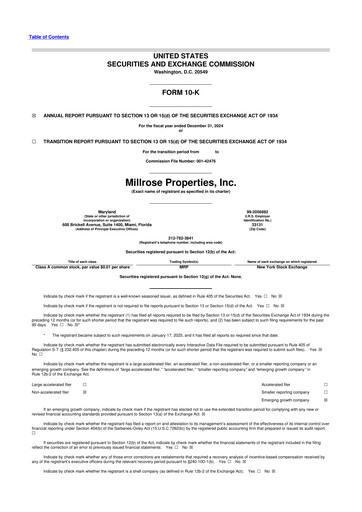 Thumbnail Millrose Properties 10-K Annual Report 