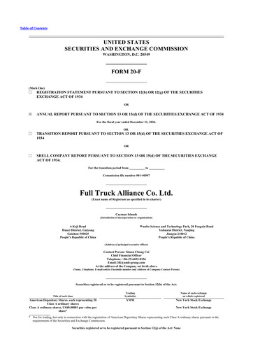 Thumbnail Full Truck Alliance 20-F Annual Report 2024