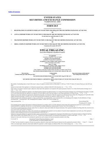 Thumbnail StealthGas 20-F Annual Report 2024