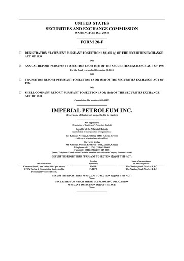 Vorschaubild Imperial Petroleum 20-F Jahresbericht 2024