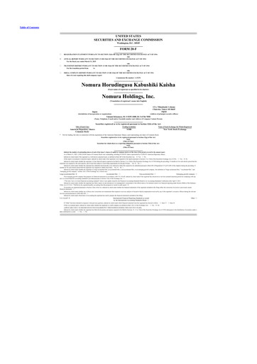 Vorschaubild Nomura Holdings 20-F Jahresbericht 2025