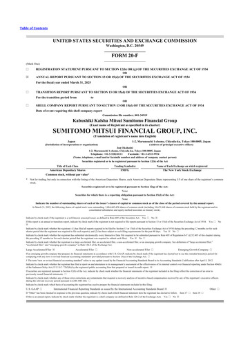 Thumbnail Sumitomo Mitsui Financial Group 20-F Annual Report 2025