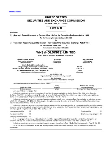 Miniature WNS 10-Q Rapport trimestriel 2025 