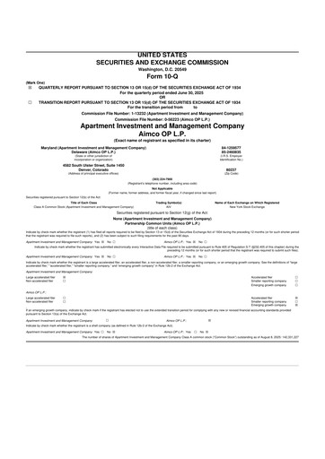 Thumbnail Aimco 10-Q Quarterly Report FY 