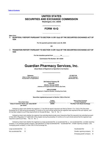Vorschaubild Guardian Pharmacy Services 10-Q Quartalsbericht 2025 