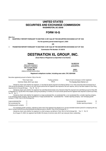 Vorschaubild Destination XL 10-Q Quartalsbericht 2025 